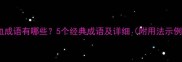 狗血成语有哪些5个经典成语及详细附用法示例