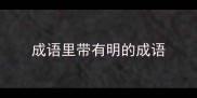 成语里带有明的成语