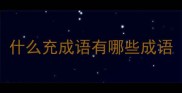 什么充成语有哪些成语