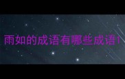 雨如的成语有哪些成语