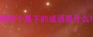 第四个是下的成语是什么