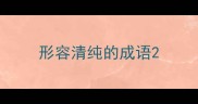 形容清纯的成语