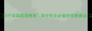 10个华彩成语推荐高分作文必备的惊艳表达