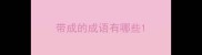 带成的成语有哪些