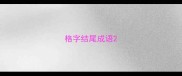 格字结尾成语