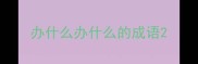 办什么办什么的成语