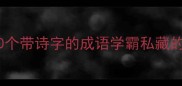 小学到高中必背的20个带诗字的成语学霸私藏的语文考试加分秘籍