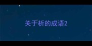 关于析的成语