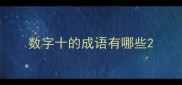 数字十的成语有哪些