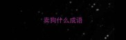 卖狗什么成语