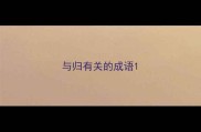 与归有关的成语