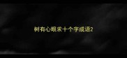 树有心眼求十个字成语