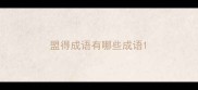 盟得成语有哪些成语