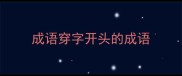 成语穿字开头的成语