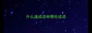 什么逢成语有哪些成语