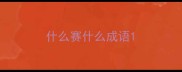 什么赛什么成语