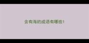 含有海的成语有哪些