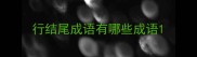 行结尾成语有哪些成语