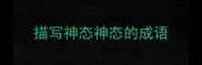 描写神态神态的成语