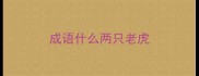 成语什么两只老虎