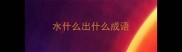 水什么出什么成语