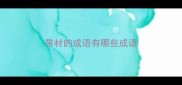 带材的成语有哪些成语