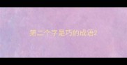 第二个字是巧的成语