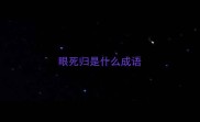 眼死归是什么成语