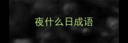 夜什么日成语