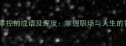 10个形容掌控的成语及深度掌握职场与人生的智慧法则