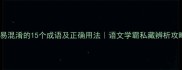 最易混淆的15个成语及正确用法语文学霸私藏辨析攻略
