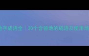 锤地字成语全30个含锤地的成语及使用场景
