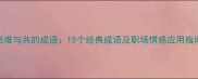患难与共的成语15个经典成语及职场情感应用指南