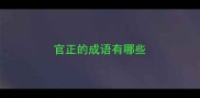 官正的成语有哪些