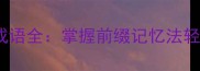 100个常见前缀成语全掌握前缀记忆法轻松提升语文水平