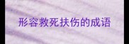 形容救死扶伤的成语