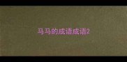 马马的成语成语
