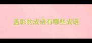 盖彰的成语有哪些成语