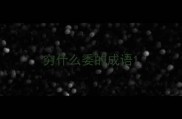 穷什么委的成语