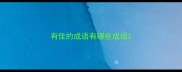 有佳的成语有哪些成语