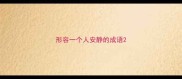 形容一个人安静的成语