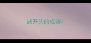 诚开头的成语