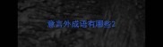 意言外成语有哪些