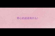 带心的成语有什么