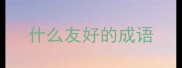 什么友好的成语