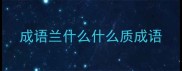 成语兰什么什么质成语