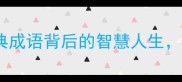 人老话老10个经典成语背后的智慧人生最后一个惊呆你