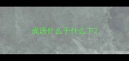 成语什么于什么下