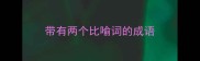 带有两个比喻词的成语