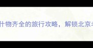 带什字的成语推荐什物齐全的旅行攻略解锁北京老胡同的文艺与烟火气